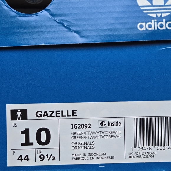 New adidas Originals Gazelle Green White Men\'s Shoes Size 10 main image 9